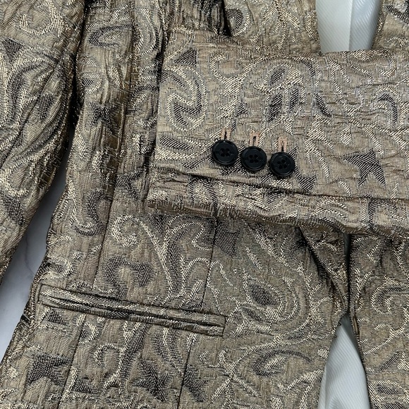Banana Republic Gold Brocade Blazer - Sz 0 - Picture 11 of 16